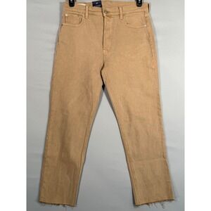 GAP Womens Cheeky Straight High Rise Raw Hem Khaki Tan‎ Jeans Size 30 / 10R